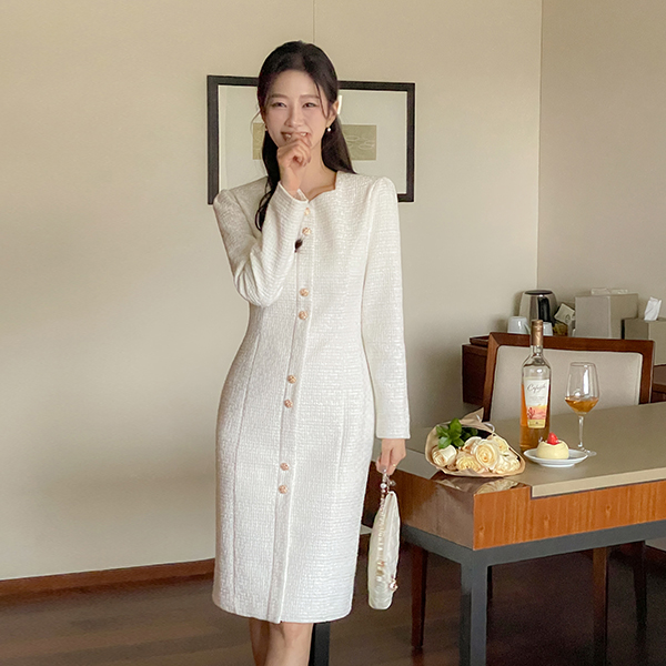 [O:neul] Swan primium Tweed Dress (Mini/Middlever)