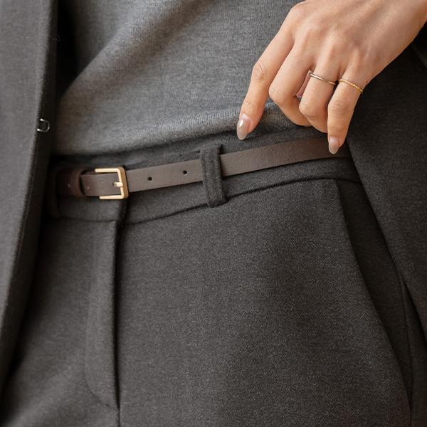 Formal Modern Slim Fit Fleece Set-up Slacks_Belt