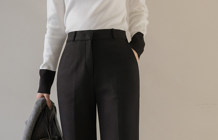 Cozy Fleece Lining Boot-Cut Slacks