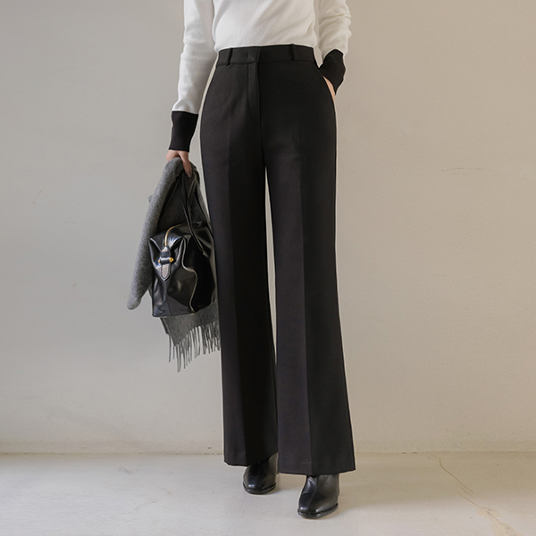 Cozy Fleece Lining Boot-Cut Slacks