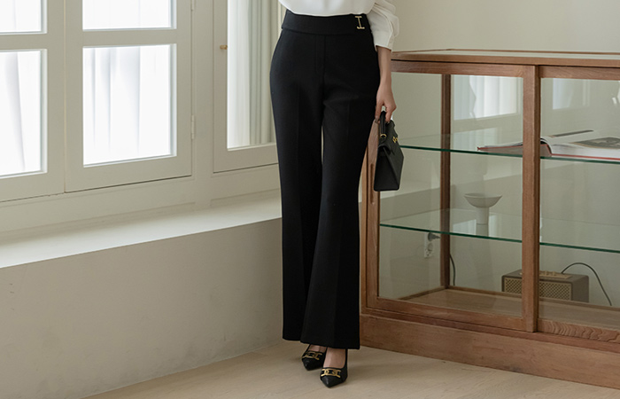 Perfect Buckle Semi- Boot-Cut Fleece Slacks(winter)