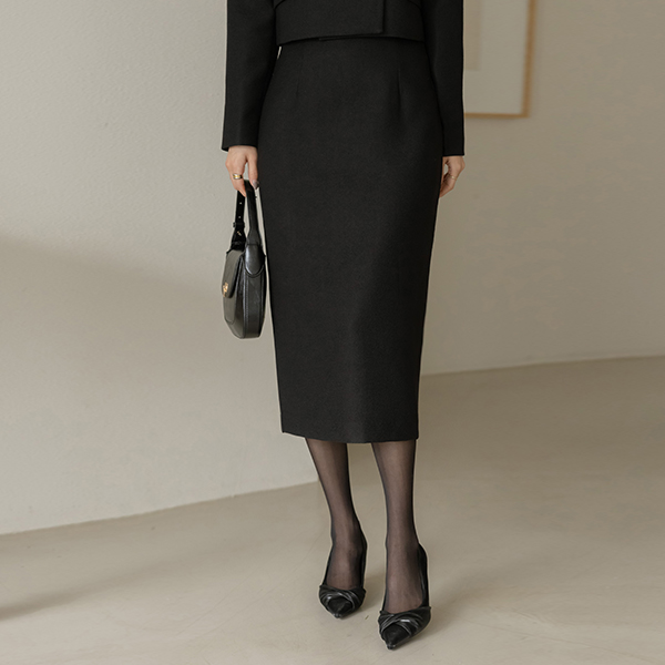 미즈 H-line Tweed Set-up Skirt