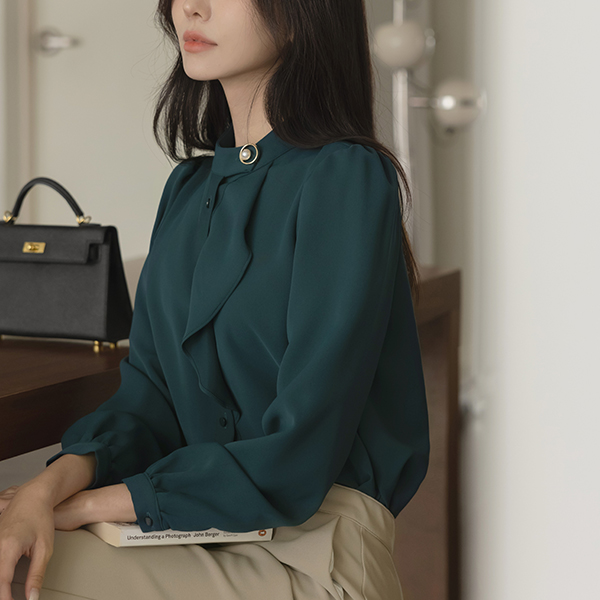 빈센 Tie Decoration Blouse