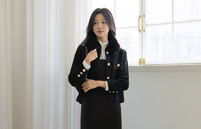 Fur Polo ODE Gold Button Cardigan