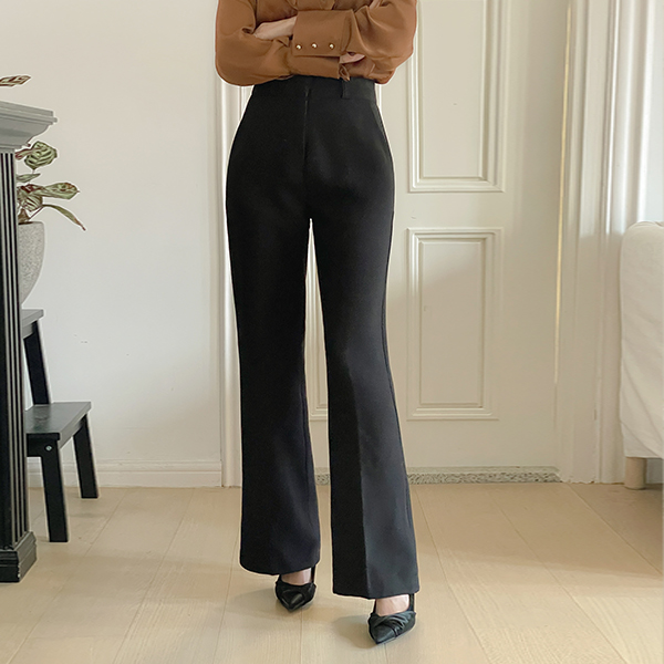 베타 Cozy Fleece Lining Boot-Cut Slacks