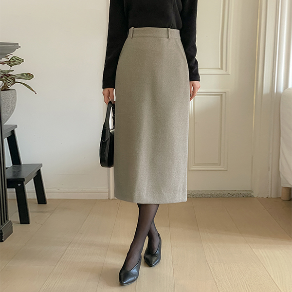 페퍼 Cozy Wool Wool H-line Skirt