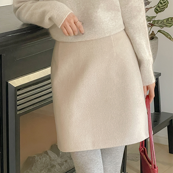 Cozy Wool Semi- A-line Mini Skirt