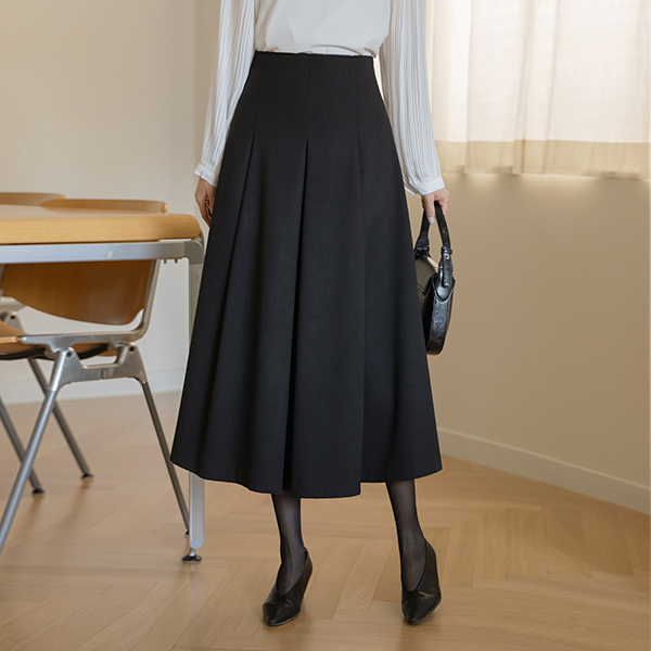 Thick Pleats 훌 A-line Skirt