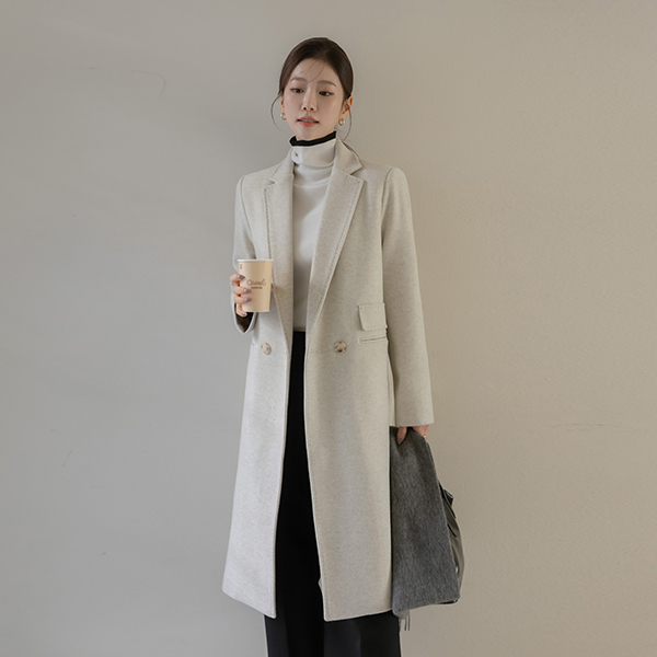 Modern Classic Wool Double Button Long Coat
