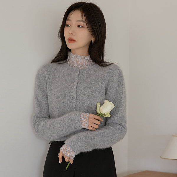 슈슈 Angora Semi- Crop Cardigan