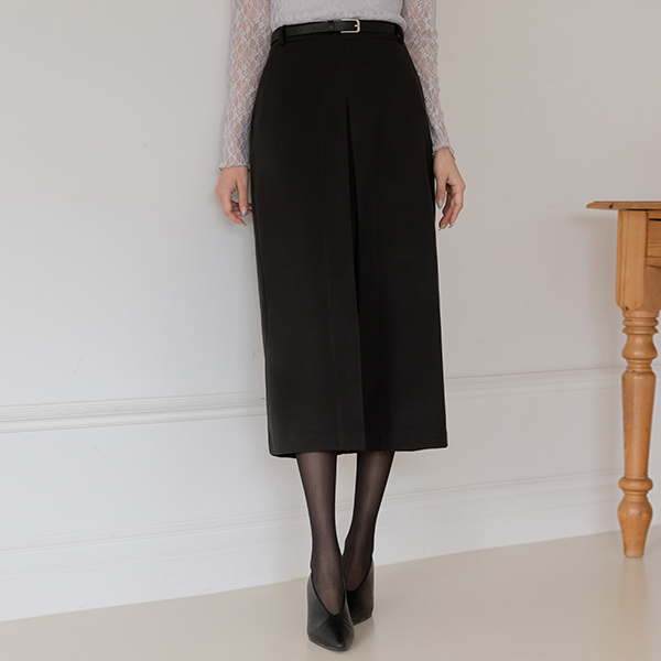 맞주름 클린라인 Belt (Set) Skirt