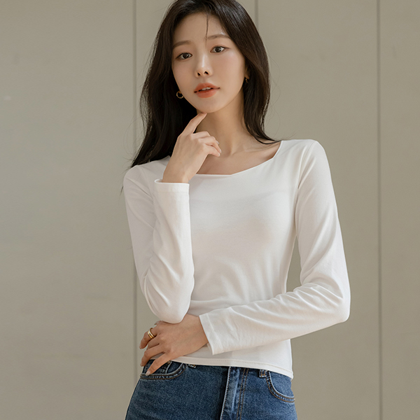 Basic Modal 오각넥 T-shirt