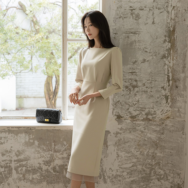 Chiffon Color Combination H-line Dress