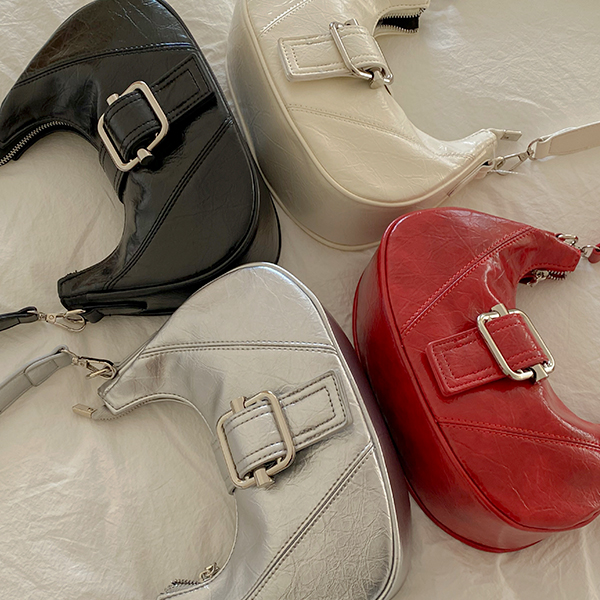 Crack Square Buckle Shoulder Bag