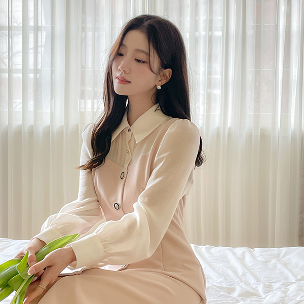 ODE layered Color Combination Slim Line Dress