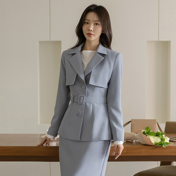 Anna Trench Slim Line Set-up Jacket(+Belt)