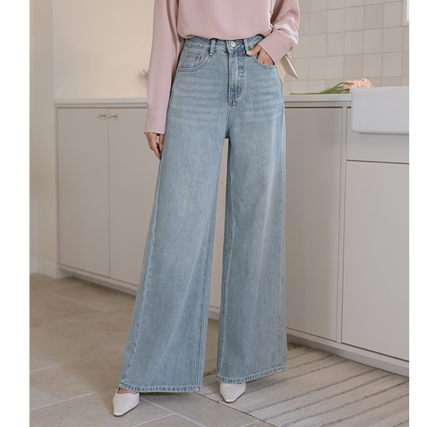 Retro Cutting wide fit Denim Pants