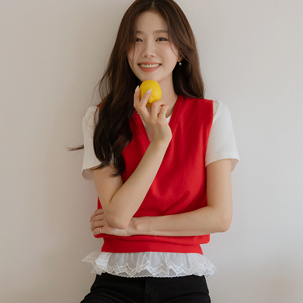 Cashmere&Fine Wool VNeck Vest Knit