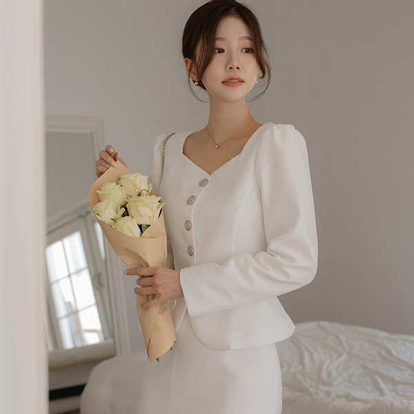 이너벨 Tweed Peplum Set-up Jacket