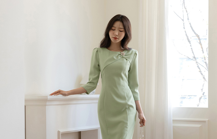 Brooch Decoration H-line Dress