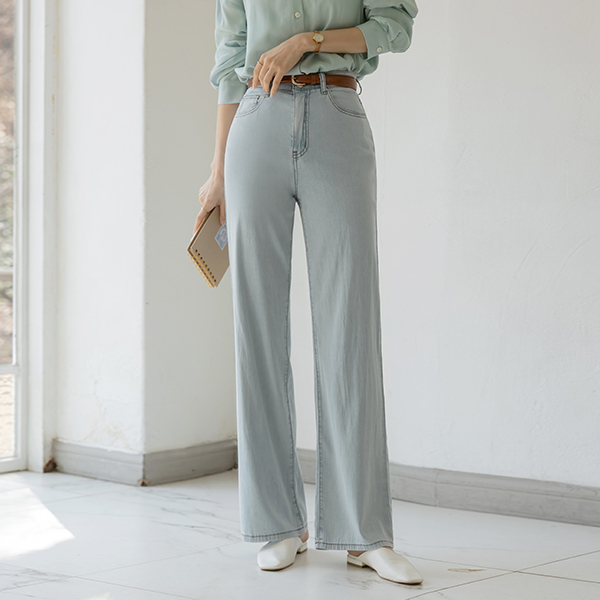 Length repair NO! Cool Tencel 만능 Wide Denim Pants (Short/Longver)