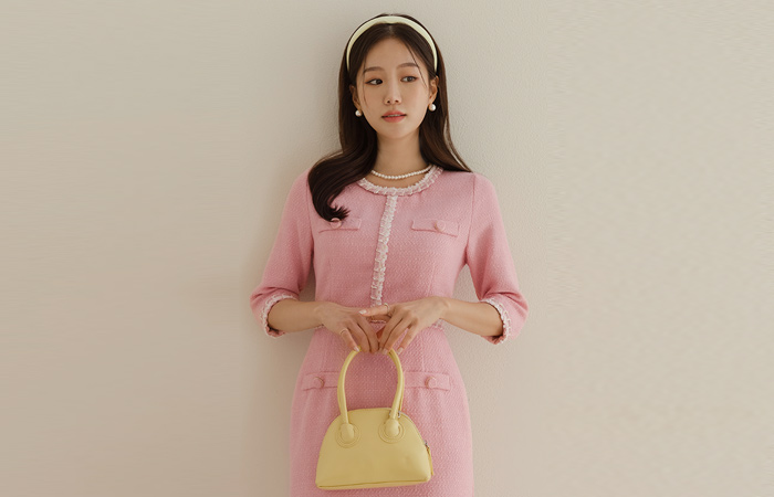 Line Point Lovely Tweed Dress