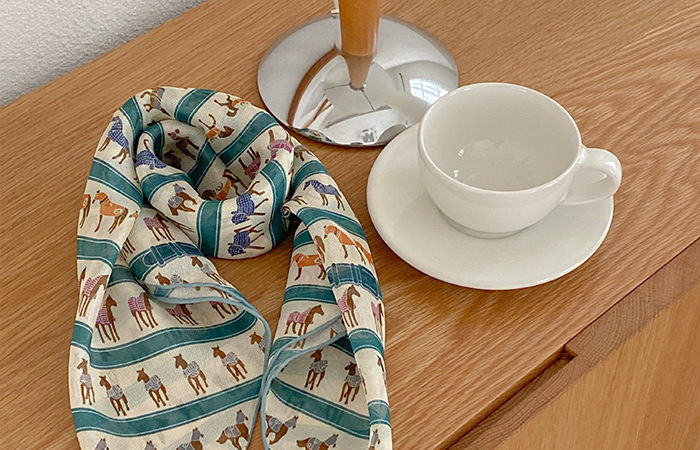 Colorful Horse Patterns Silk square Scarf