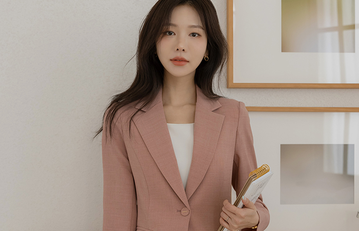 브릿 Single Button Solid Set-up Jacket