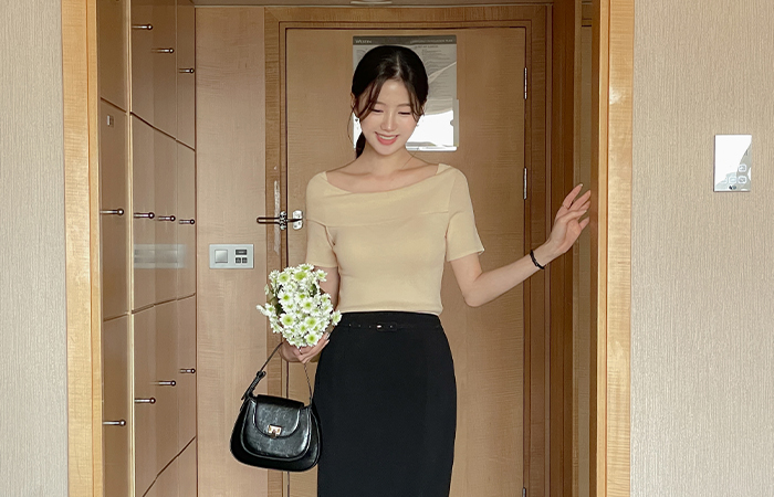 slender Open Shoulder Knit