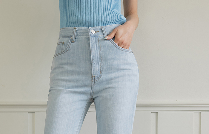 light CHIC Cool Summer Boot-Cut Denim Pants