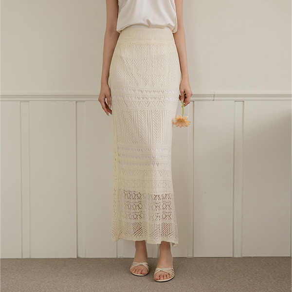 Summer Punching Knit Banding Skirt