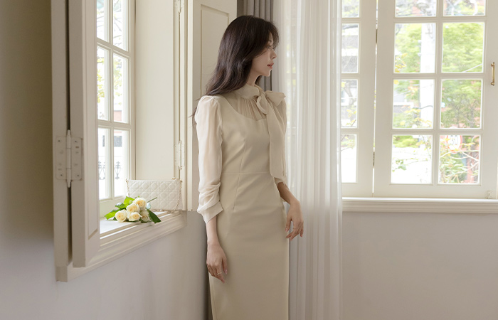 Romantic See-through Chiffon Tie Dress