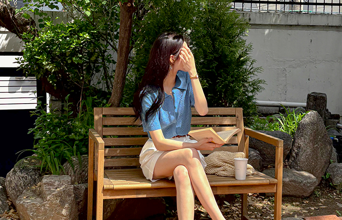 ray Polo Short-sleeve Knit Cardigan