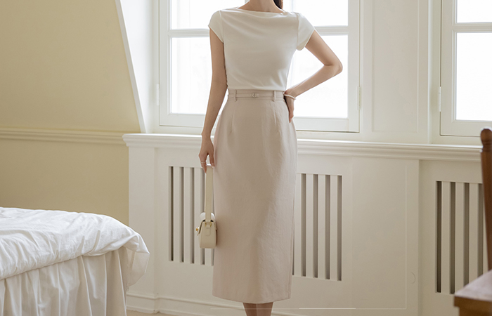 Lucia Soft H-line Skirt(+Belt)