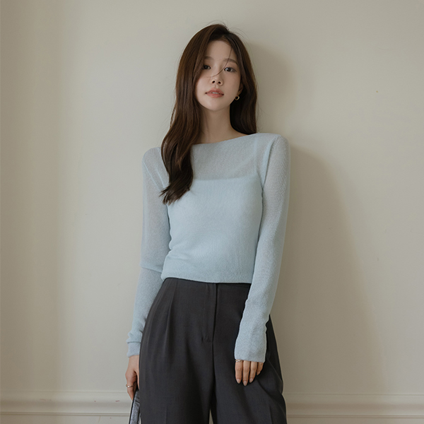 Linen Boat Neck Knit