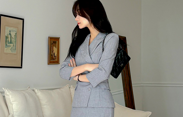 Diagonal Button Set-up Jacket