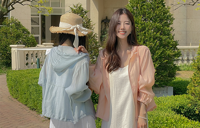 Summer light Hood Windbreak Jumper
