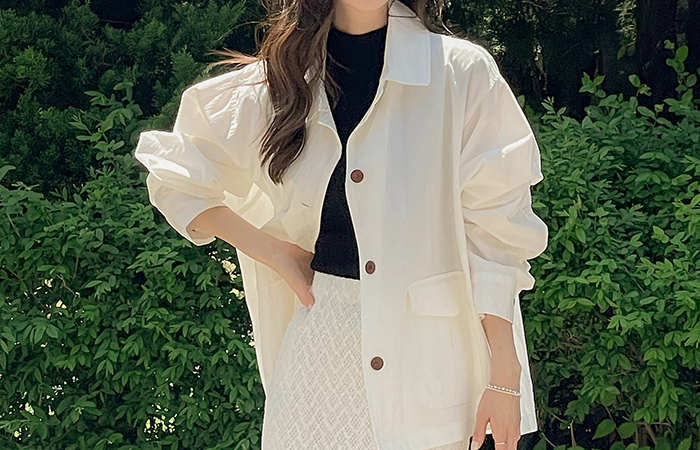 Rustlingly Single Collar loose fit Summer Jacket