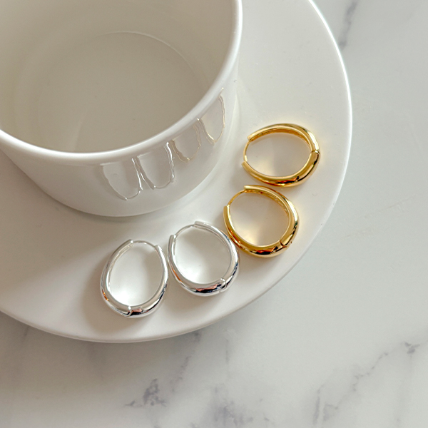 Gold&Silver Bold Ring Earring