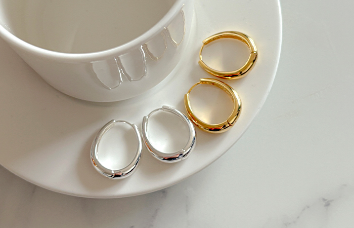 Gold&Silver Bold Ring Earring