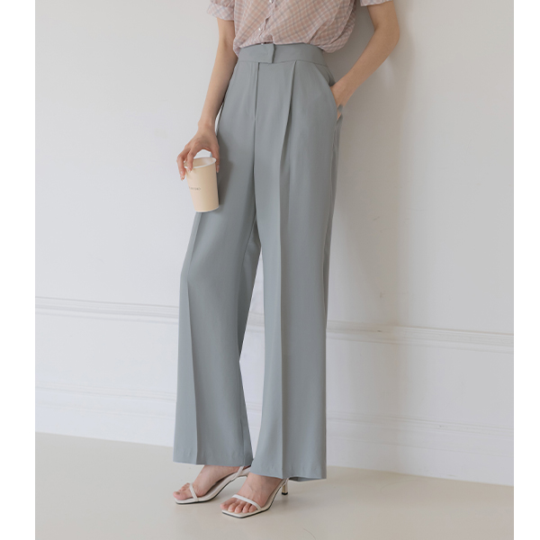 Soft Pintuck wide fit Slacks