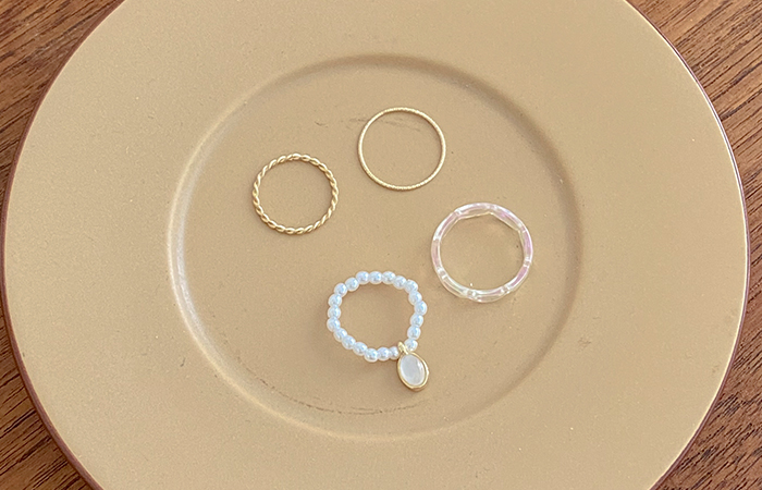 로맨스 Pearl&Gold Ring(4set)