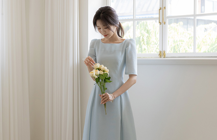 Puff Sleeves A-line Dress