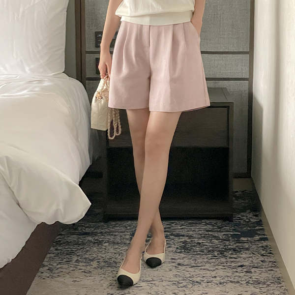 Pastel Pintuck Linen Tweed Harp Pants
