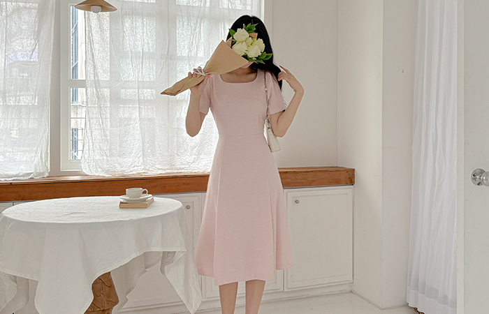 Puff A-line Dress(+Belt)