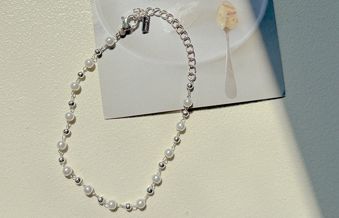 Mini Pearl Silver-Ball bracelet