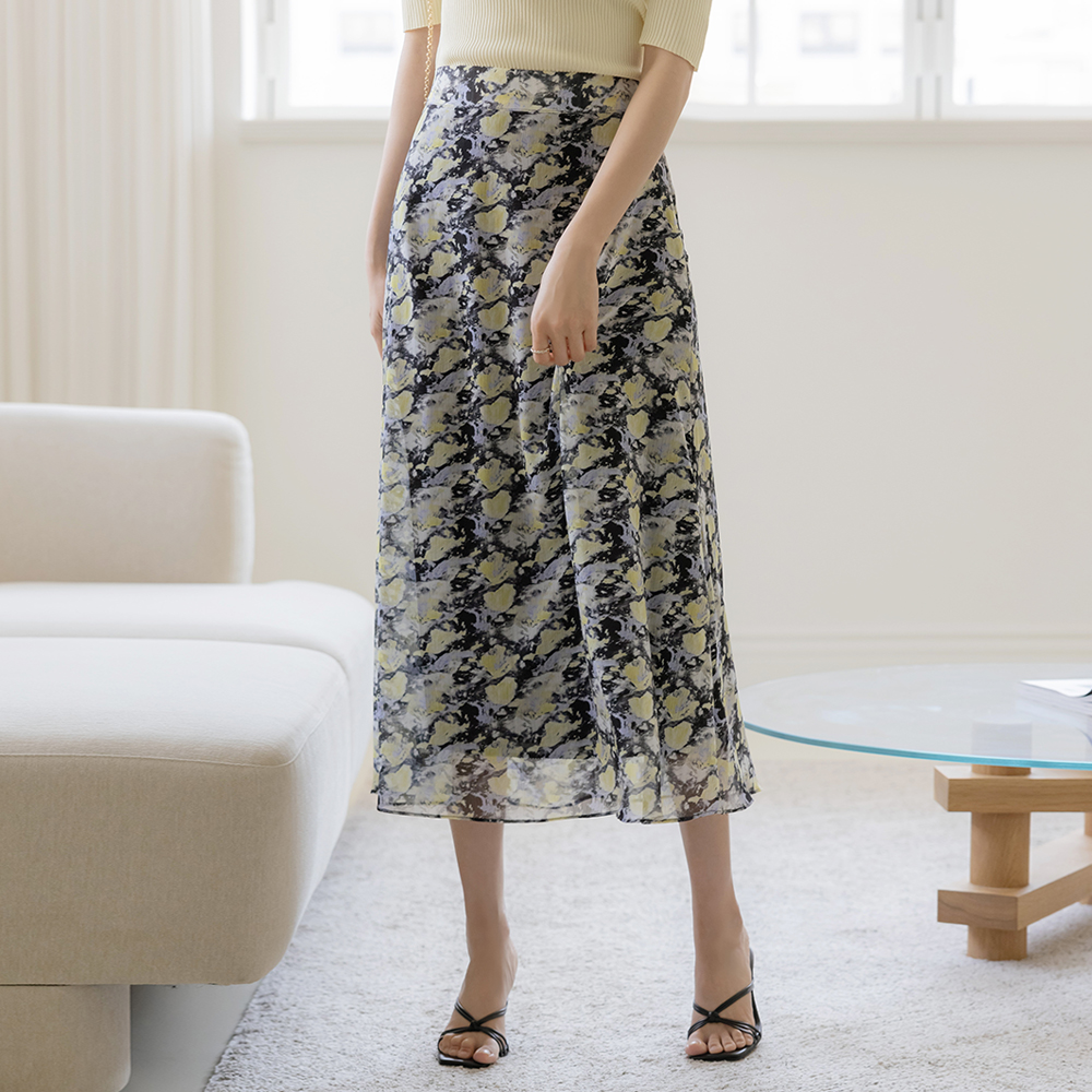 Mood Flower Soft Flared Skirt
