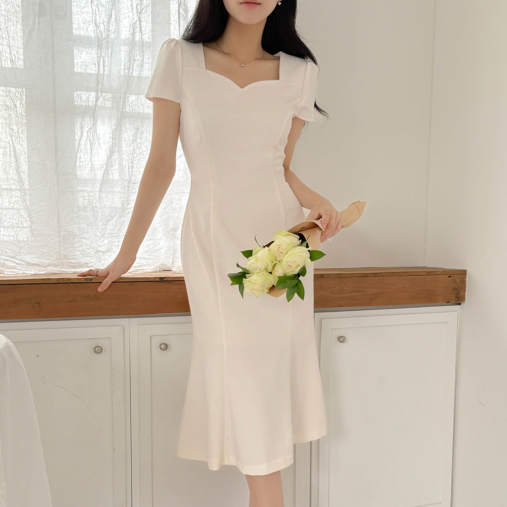 Romantic Heart Neck Mermaid Dress