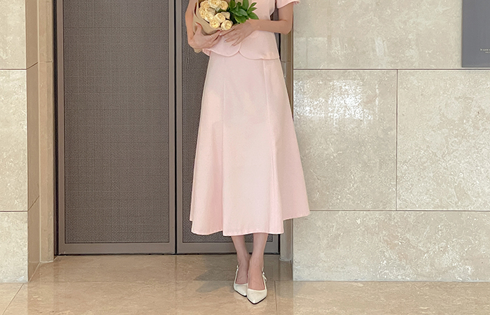 Merry A-line Tweed Set-up Skirt