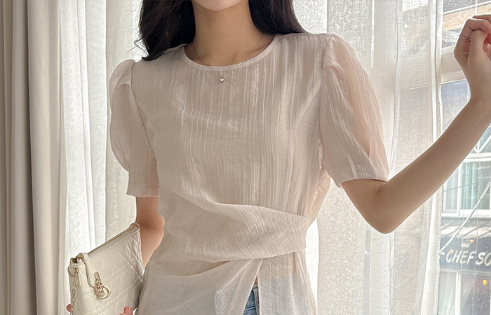 Bag Ribbon Puff Blouse